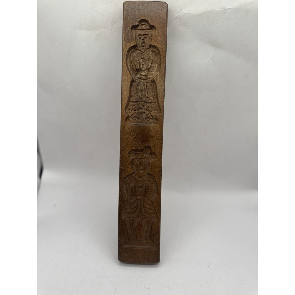 Primitive Vintage Woos Hand Carved Candy Butter Press Cookie Sugar Mold